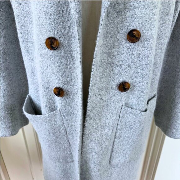 PINK CLOVER Grey Long Cardigan Coatigan Size M - Picture 8 of 14